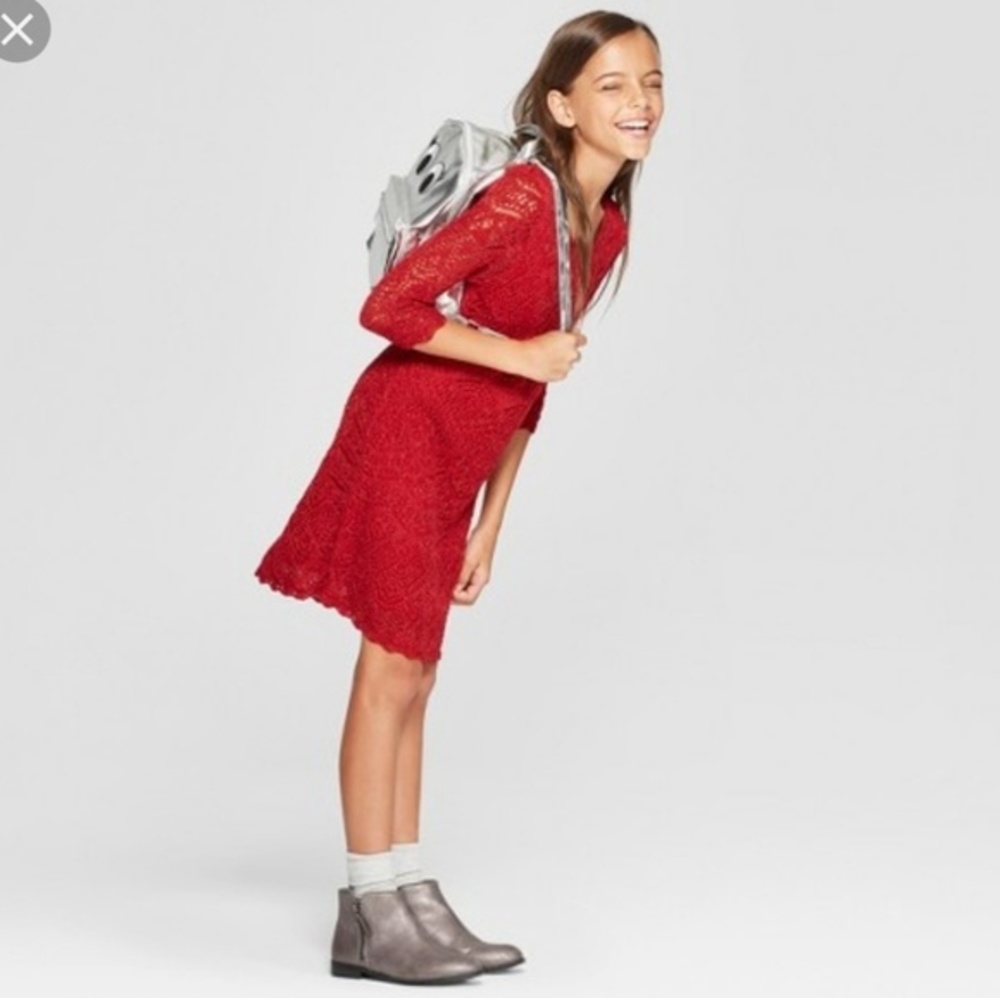 Cat & Jack crochet sweaterdress sweater dress Red